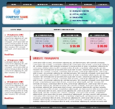 欧美网络服务 七彩色网站模板图片