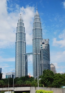 马来西亚双子塔世界第一摩天大楼远景图片