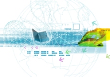 数字地球现代科技科技网络鼠标地球数字箭头电脑图片