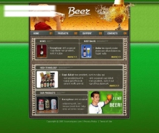 美食快餐美食餐厅网页模版psd分层素材绿色啤酒图片