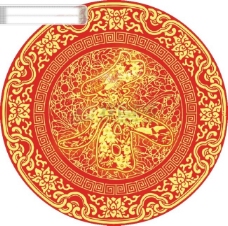 圆形形图案传统春节圆形底纹图案