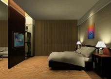 宾馆酒店模型原创酒店宾馆套房3dmax模型图片