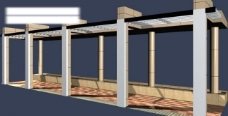 建筑 max 模型 花架图片