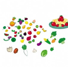 卡通菠萝可爱的水果蔬菜矢量素材