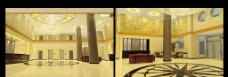 宾馆酒店模型原创酒店宾馆大堂大厅3dmax模型图片
