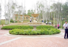 喷泉景观欧式别墅景观小品喷泉回廊图片