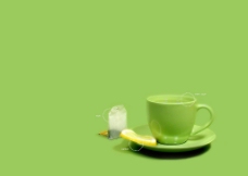 咖啡杯绿色壁纸图片