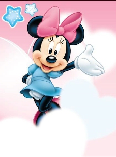 可爱的动物形象云端中的米妮