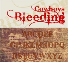 Bleeding Cowboys手绘设计字体