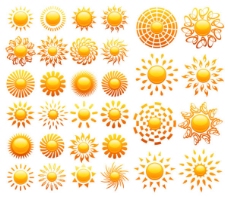 各种太阳水晶图标矢量素材