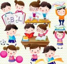 儿童学习韩国可爱儿童学校教育学习图片