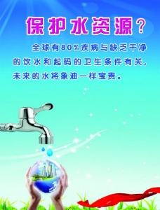 环保水源节约用水环保广告双手水滴水笼头保护水资源图片