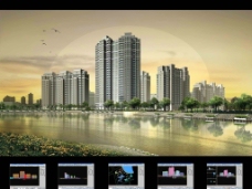 天空高层住宅小区3Dmax模型及效果图图片