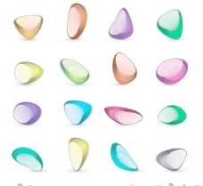 五颜六色的透明晶体矢量素材图片