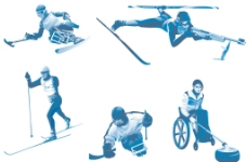 冬季运动温哥华冬季残奥会拟人化运动图标图片